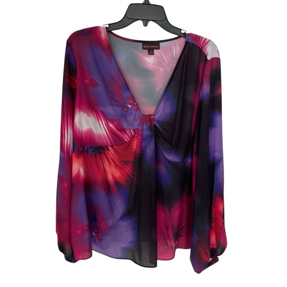 Bold Elements Woman’s Plus Sz Maternity Blouse Multi-Color Long Sleeves V-Neck - Picture 9 of 10